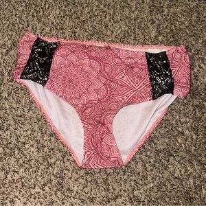 Pink and Black Patterned Bikini Bottoms